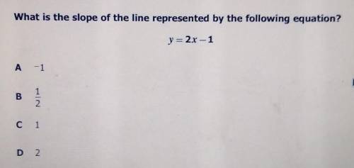 What is the slope of the line represented by the following equation