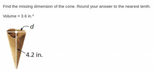 Please find the diameter for the cone. Round your answer to the nearest tenth. :)