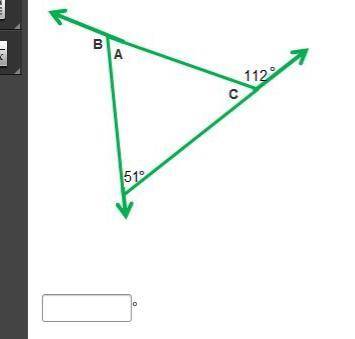 What is the sum of the measures of the exterior angles of this triangle? A triangle has angles A, C,
