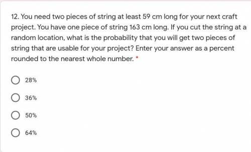You need two pieces of string at least 59 cm long for your next craft project. You have one piece of