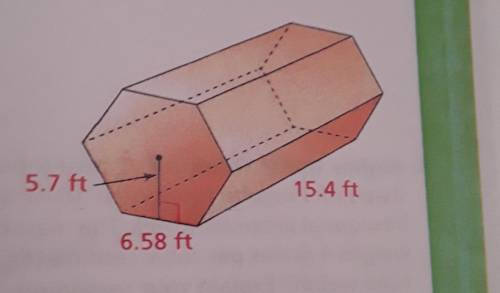 Find the volume of the hexagonal prism shown. Round to the nearest hundredth.