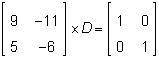 Which value of D would make the equation true?