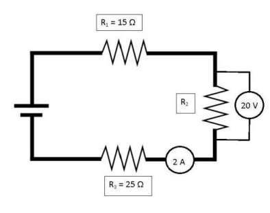 What is the voltage across resistor #3? (must include unit - V)