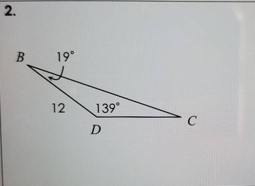 Use the Law of Sines and/or the Law of Cosines to solve each triangle. Round to the Nearest tenth wh