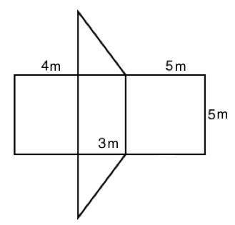 A triangular prism has a net as shown below.