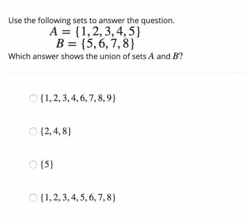 Checkpoint 24. 2) Please help. Which answer shows the union of sets A and B?