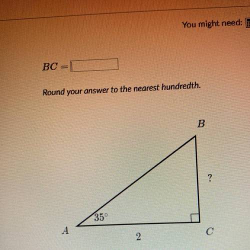BC =  Round your answer to the nearest hundredth.