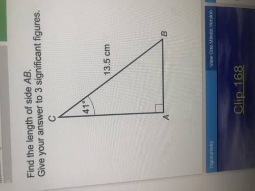 Find the length of side AB Give answer to 3 significant figures