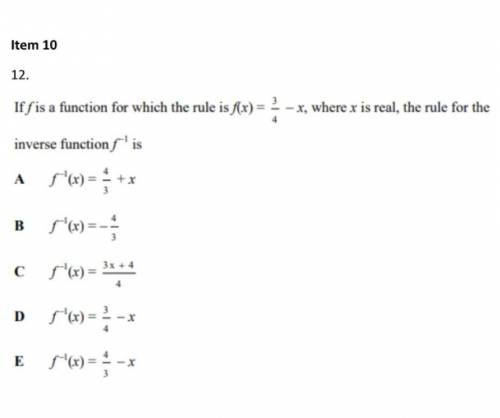 Determine the inverse of a function. please help!