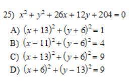 Use the information provided to write the equation of each circle. *photo attached