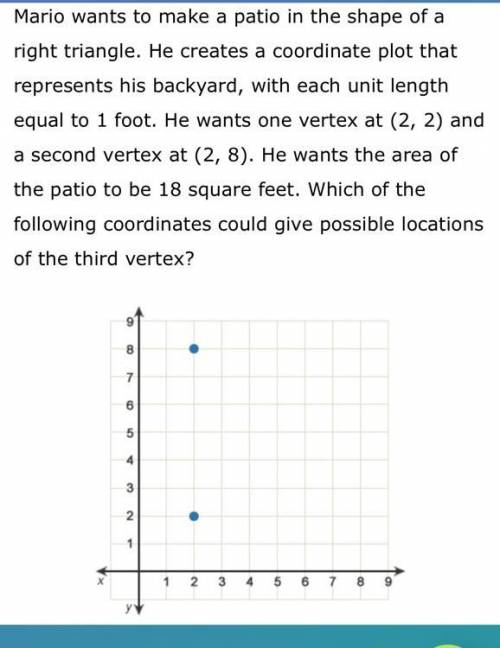 Which of the following coordinates could give possible locations of the third vertex
