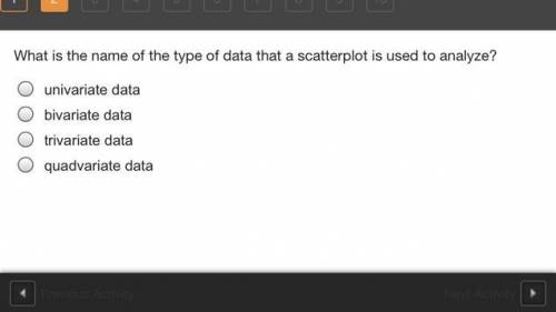 What is the name of the type of data that a scatterplot is used to analyze?
