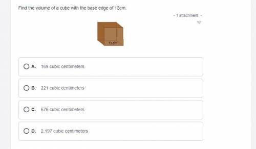 Find the volume of a cube with the base edge of 13cm.