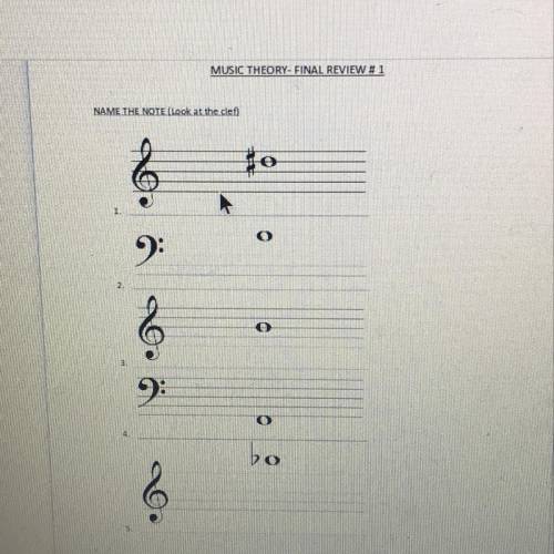 Name the notes please ( look at the clef, the line next the the number is not part of the lines