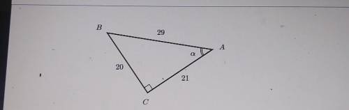 Find cos (a) in the triangle