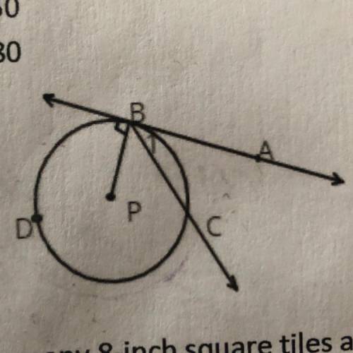 In circle P, the measure of arc BDC is 260, what is the measure of angle 1? A. 100 B. 60 C. 50 D. 80