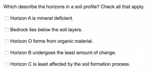 Which describe the horizons in a soil profile ? check all that apply