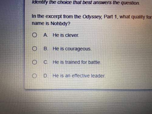 In the excerpt from the odyssey, part one, what quality for which odysseys is famous is most clearly