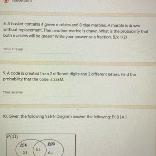 Please answer 8 and 9 :)