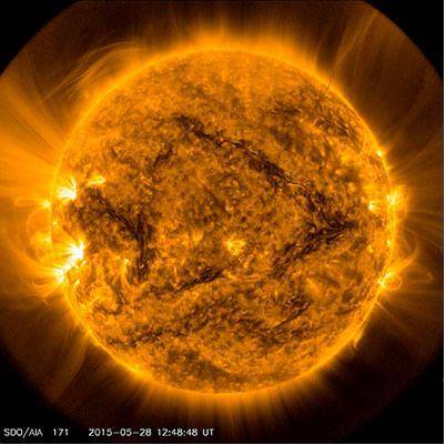Which layer of the sun is shown extending into space in the picture above? Group of answer choices C