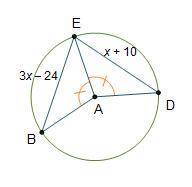 W ILL GIVE BRAINLIEST  In circle A, ∠BAE ≅ ∠DAE. Circle A is shown. Line segments A B, A E, and A D