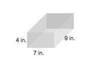What is the surface area of the rectangular prism? A rectangular prism with a length of 7 inches, wi