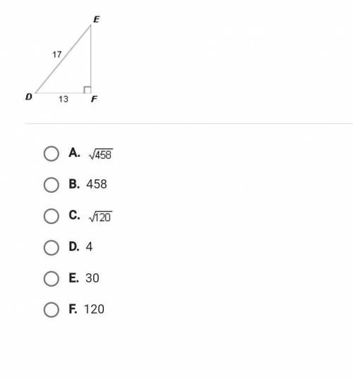 What is the length of EF in the right triangle