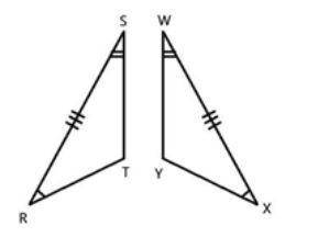 Which Postulate/Theorem below would prove that the triangles shown below are congruent? a. SSS b. SA