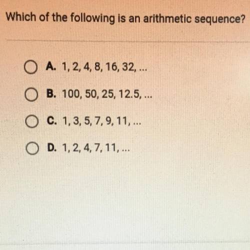 Which of the following is an arithmetic sequence?