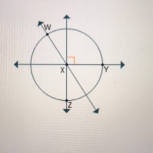 Which point is the center of the circle? point W point X point Y point Z