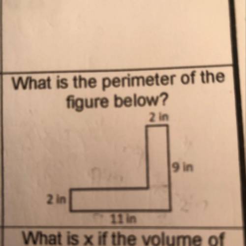Whats the perimeter of the figure below?