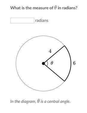 What is the measure of theta in radians?