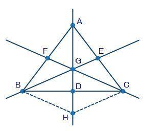 Use ΔABC to answer the question that follows:Triangle ABC. Point F lies on AB. Point D lies on BC. P