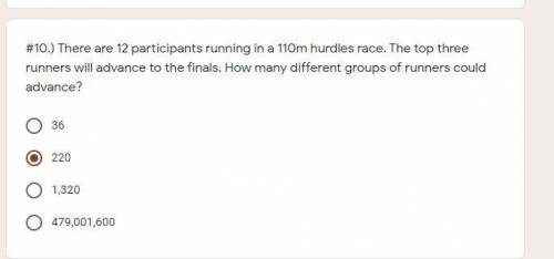 There are 12 participants running in a 110m hurdles race. The top three runners will advance to the