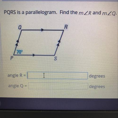 PQRS is a parallelogram. Find the m