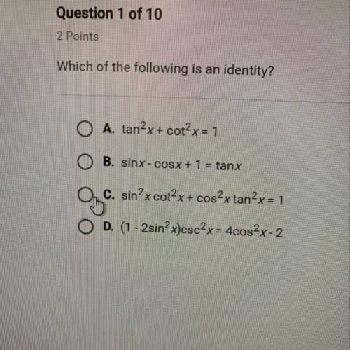 Which of the following is a identity?