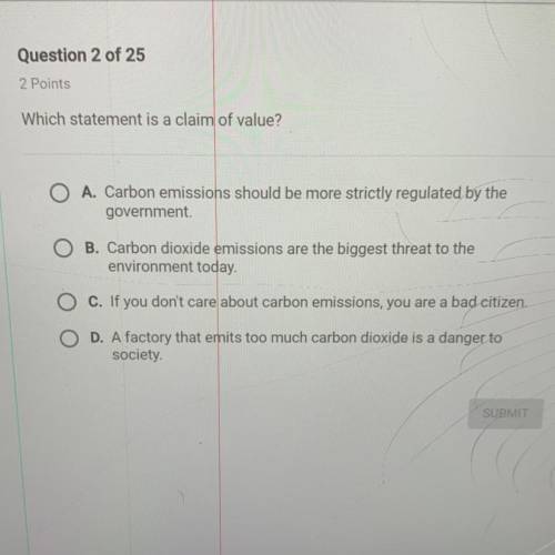 Which statement is a claim of value?