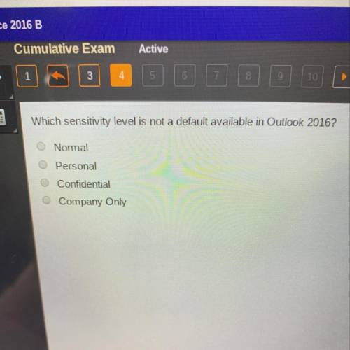 Which sensitivity level is not a difficult available in outlook 2016