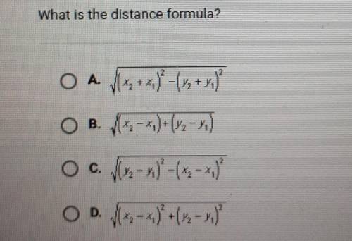 What is the distance formula? will give brainliest