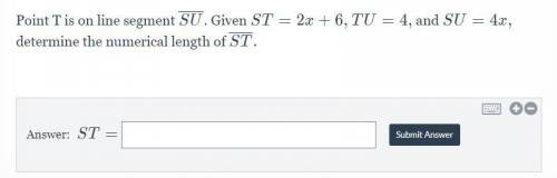 Determine the numerical length of ST