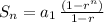 S_n=a_1\,\frac{(1-r^n)}{1-r}