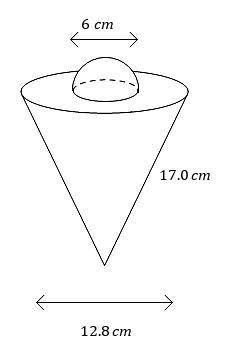 Find the total surface area of the solid shown, correct to the nearest cm2.