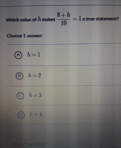Can somebody help me with this question. I need to choose one answer.