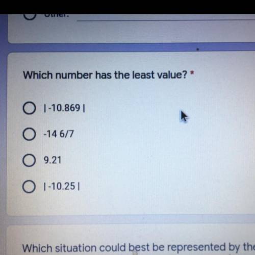 Which number has the least value?