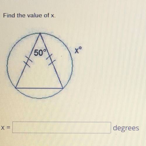 PLEASE HELP ME ASAP Find the value of x.
