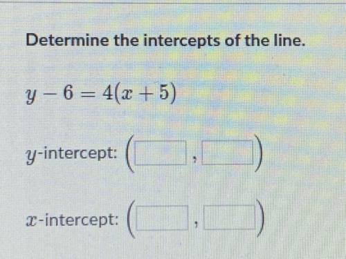 Determine the intercepts of the line