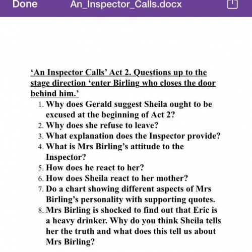 If you have done “an inspector calls act” please help me :)