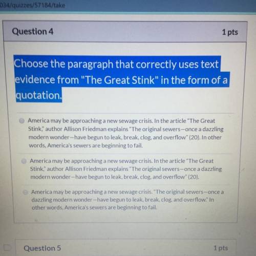 Choose the paragraph that correctly uses text

evidence from