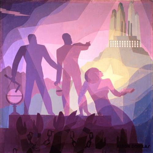 How has The painting “Aspiration” by Aaron Douglas altered our perspective of ourselves, American S