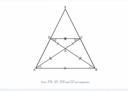 Given: segment DE ≅ segment CE and segment DC∥segment AB

Prove: triangle ACD ≅ triangle BDC
Give